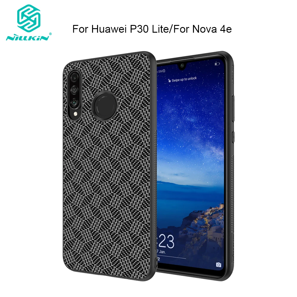 

Nillkin Synthetic Fiber Case For Huawei P30 Lite Case for Nova 4e PC Cover Lightweight Plaid Shield 6.15"