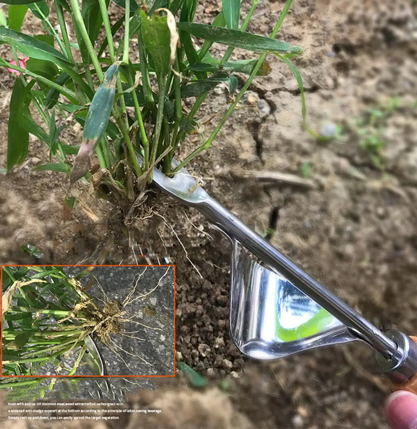 

Stainless Steel Hand Weeding Fork Transplanting Digging Tool Manual removing taproot For Homegrown Garden Planting Weeding Tools