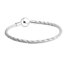 Аутентичные 925 пробы серебряные ювелирные изделия кожаные браслеты для женщин DIY подходит Шарм бусины модные ювелирные изделия трендовые браслеты PL504