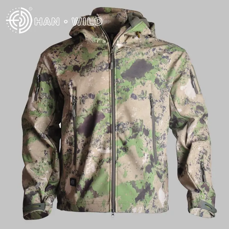 Softshell Tactical Men Sport Jacket Camoufalge Hunting Clothes Outdoor Waterproof Hooded Coat Military Army Jacket