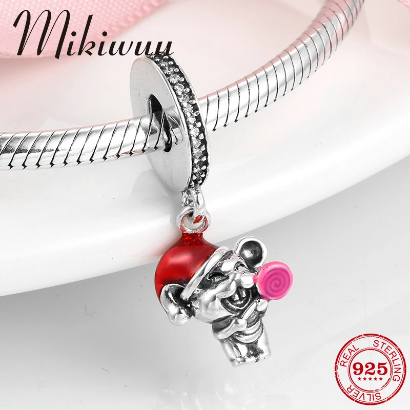 

925 Sterling Silver Creative Lollipop squirrel Pendants bead Charms Fit Original Pandora Charm Bracelet Jewelry making