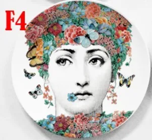 Изысканная мода Milan rosenthal Piero fornasetti тарелки чистый красочный цвет иллюстрации подвесные блюда образец комнаты/дома/отеля украшения - Цвет: D