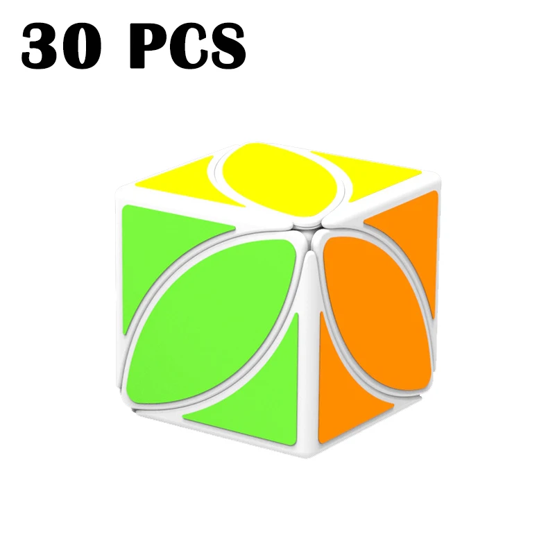 

30PCS QiYi Maple leaf Magic cube Education Toy 57mm Cubo magico Smooth Strange-shape Neo Cube Colorful Sticker White Puzzle cube