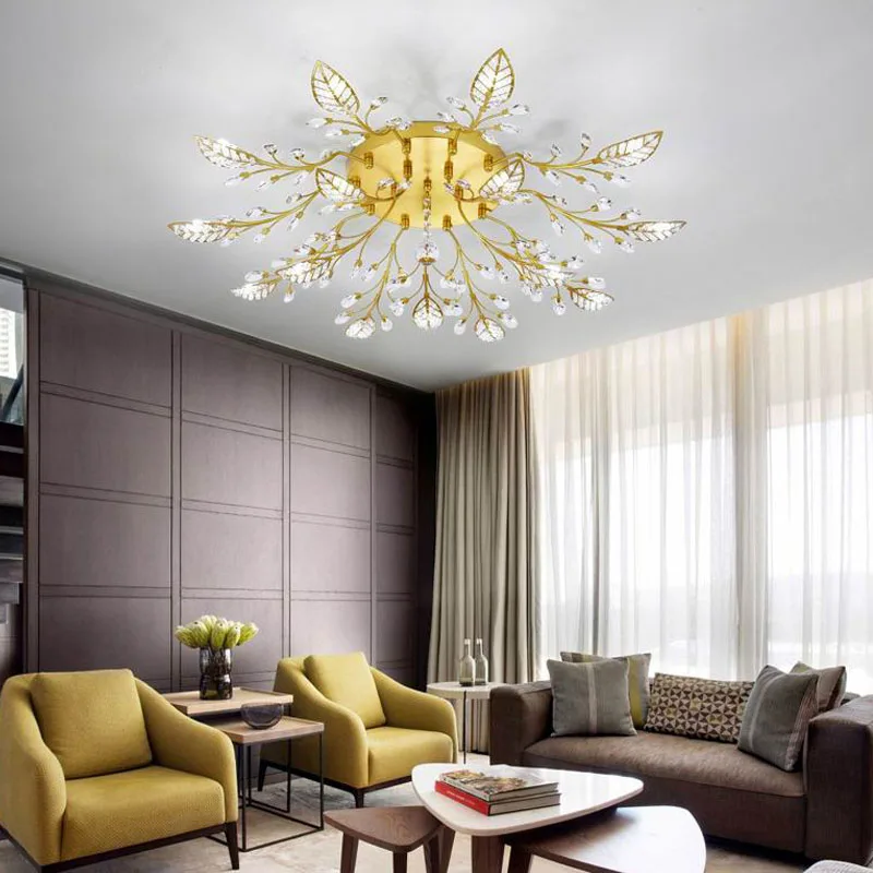 

Modern Crystal Decoration Chandeliers Ceiling For Living Room Bedroom Dining Room Black/Gold Iron Chandelier lighting Fixture