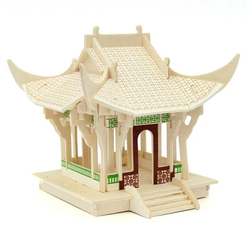 Fashion Assembly DIY Education Toy 3D Wooden Model Puzzles Of Zuiweng Pavilion 