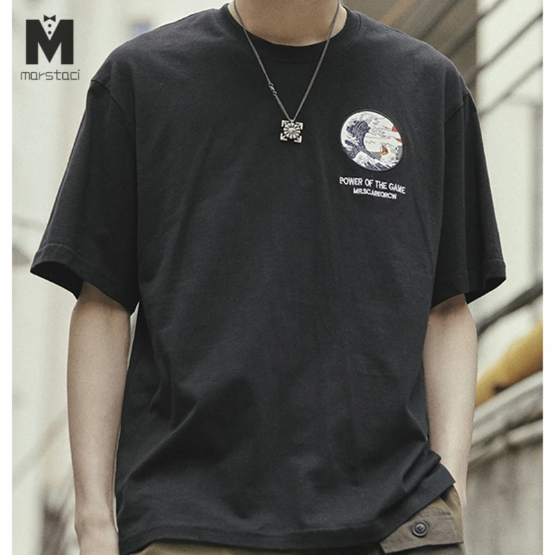 

Marstaci Japanese Ukiyo Cat Wave Printed Streetwear T Shirts 2019 Summer Mens Hip Hop Casual Short Sleeve Tops Tees Male Tshirts