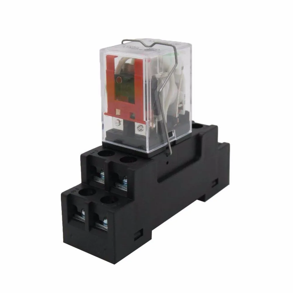 Taiss/dc 12v Coil Electromagnetic Power Relay 10a 2dpt 8 Pins 2no+2nc Ly2nj  With Yjtf08a-e Socket Base Yj2n-ly - Relays - AliExpress