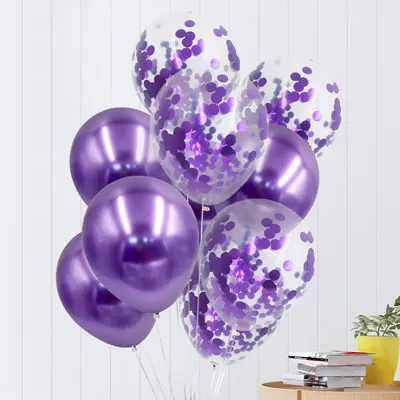 Nicro 12 дюймов латексные Красочные воздушные шары с конфетти надувной шар Гелиевый шар для дня рождения свадебные принадлежности# Bal107 - Цвет: I 10 pcs Balloons