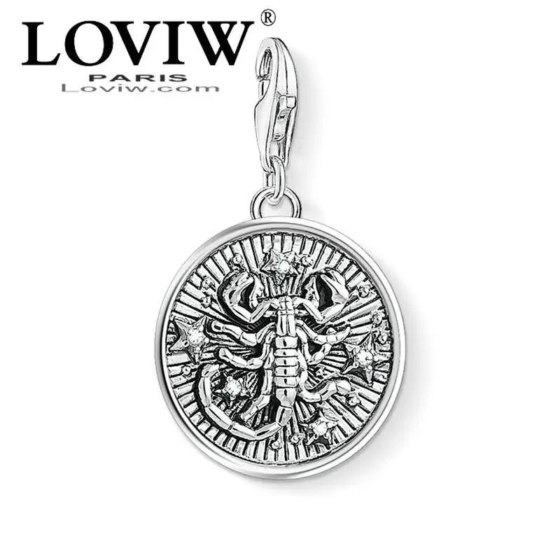 

Charm Pendant Zodiac Sign Scorpio thomas sabor Fashion Jewelry Trendy new 925 Sterling Silver Gift For Women Fit Bracelet