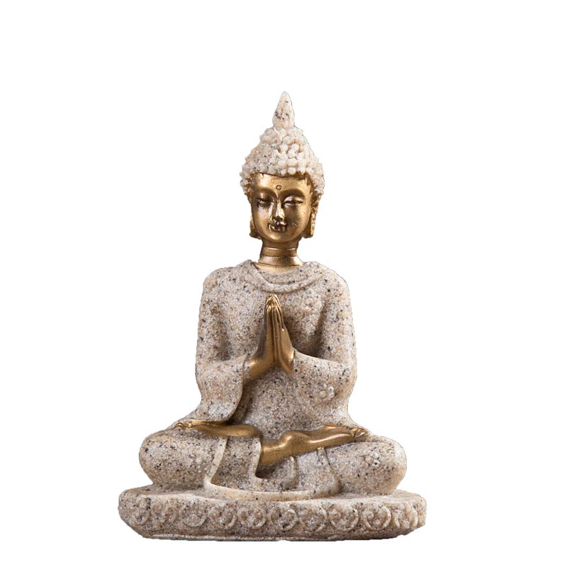 

Resin Unique Buddha Figure Thailand Feng Shui Sculpture Buddhism Statue Budda Happiness Ornaments for Home Decor Crafts Gifts