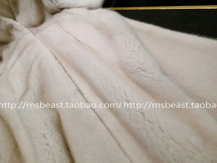 MSBeast минималистский v-воротник супер-длинное импортное Норковое меховое пальто из норки пальто с бархатным жемчугом