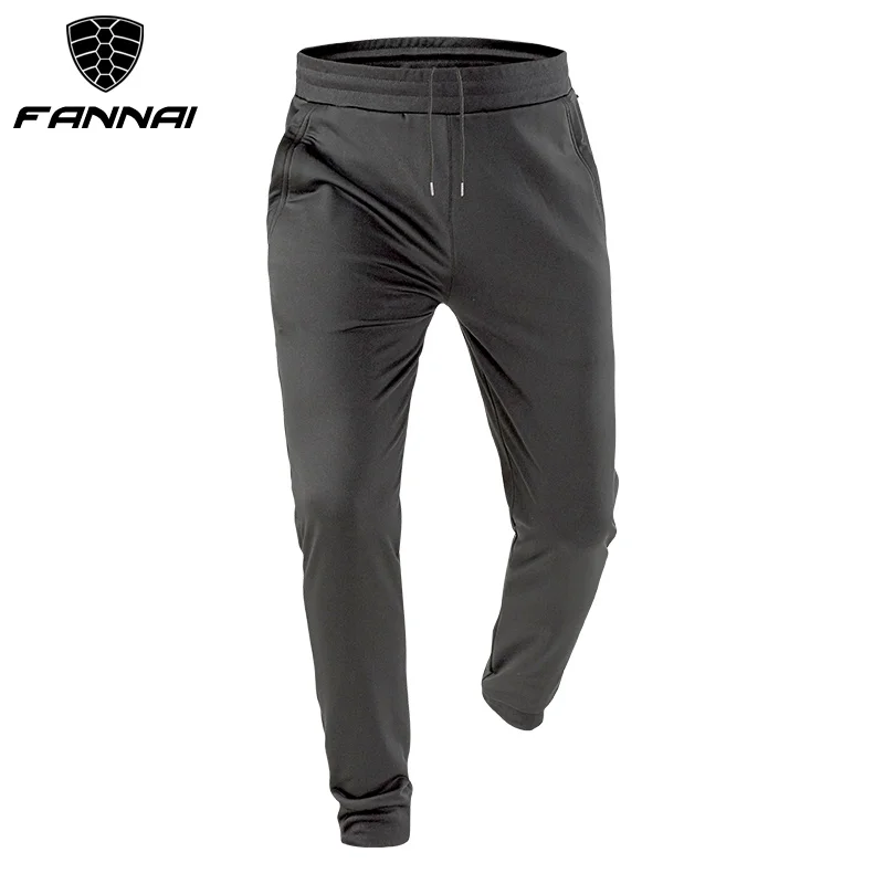 FANNAI Running Pants Men Black Athletic Football Soccer Trainning Drawstring Polyester Breathable Jogger Pants