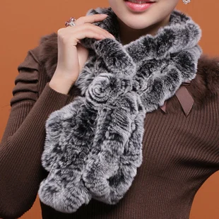 (TopFurMall) женские модные шарфы из натурального меха кролика рекс с цветочным