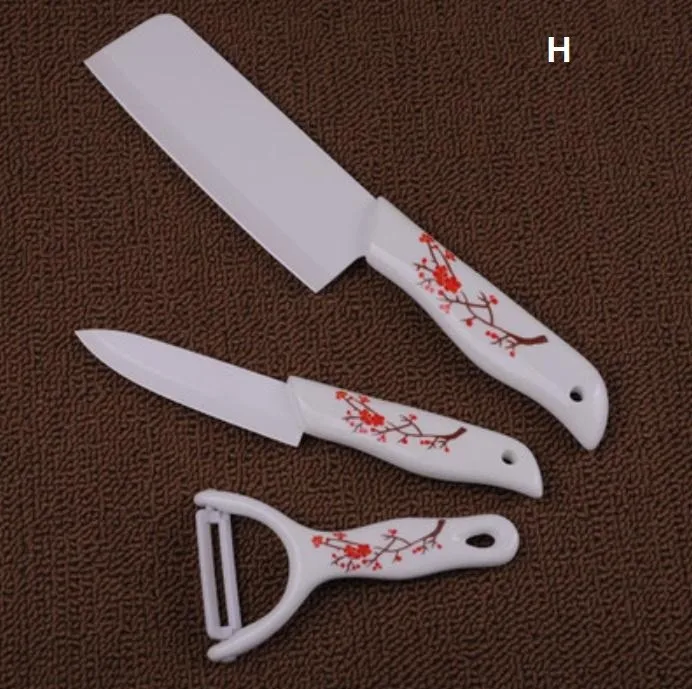 Набор из 3 шт. Керамика Ножи для шашлыков Ножи Овощечистка ручкой смолы антибактериальное ржавчины Кухня инструмент