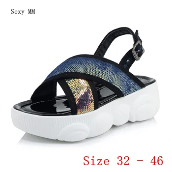

Women Platform Sandals Low High Heel Shoes Slippers Woman Gladiator Sandals Small Plus Size 32 33 - 40 41 42 43 44 45 46