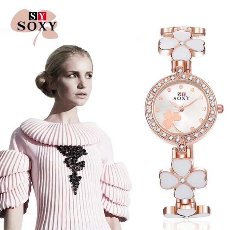 

New Fashion Luxury Rhinestone Watches Women Stainless Steel Quartz Bracelet Watch For Ladies Dress Watches montre femme AC061