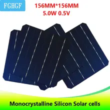 100PCS 156*156 Monocrystalline Silicon Solar Cells 5.0W 0.5V high-efficiency for home DIY use Solar panel cellphone charger