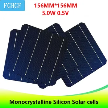 

100PCS Monocrystalline Silicon Solar Cells 5.0W 0.5V for home DIY use Solar charger солнечная батарея painel solar