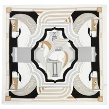 POBING Fly Horse квадратные шарфы с принтом Испания хиджаб пятнистый шелковый шарф Женская мода Дамская повязка на голову маленький платок бандана 70 см* 70 см