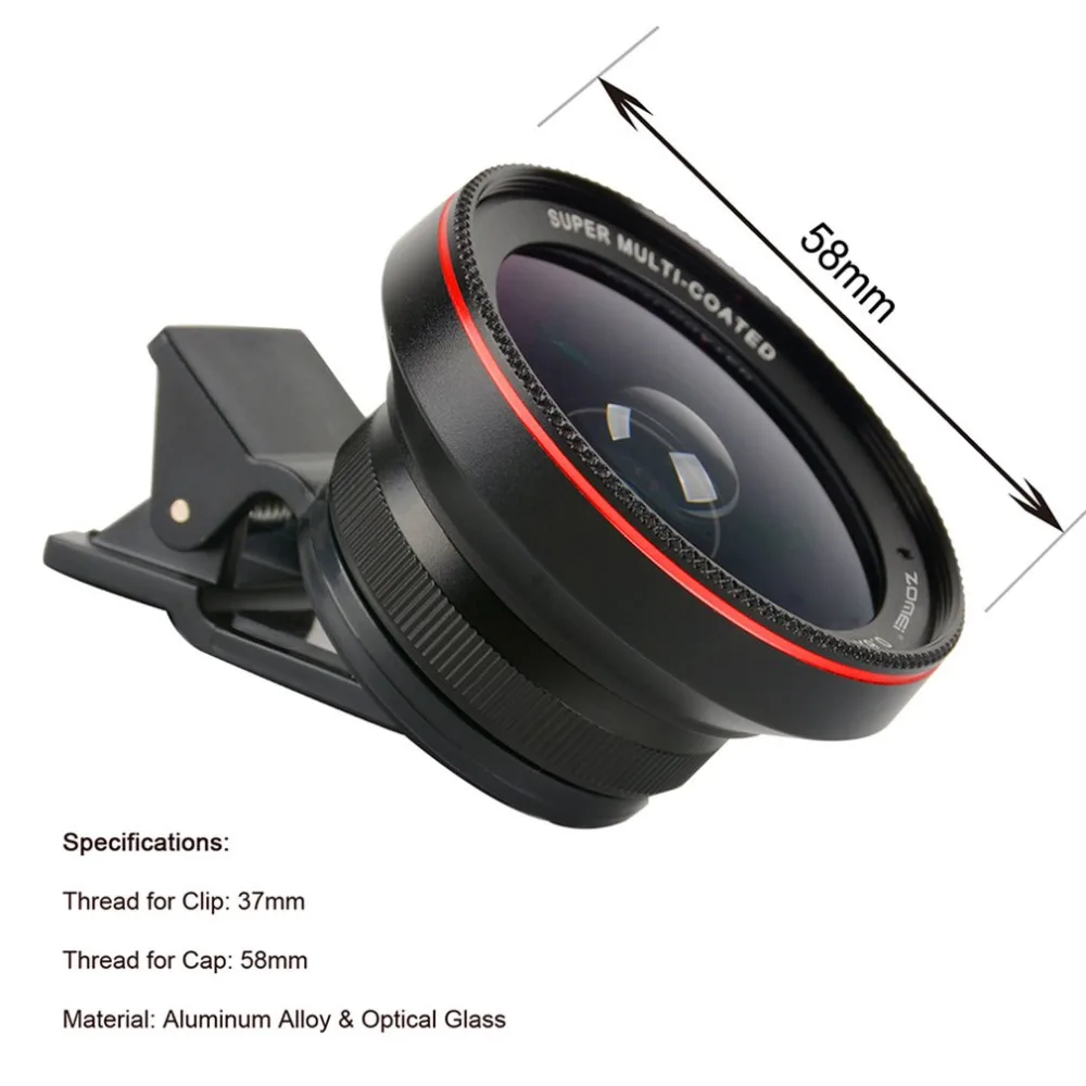 Professional 0.6X/0.45X Wide Angle + Macro Lens Filter 2 In 1 Universal