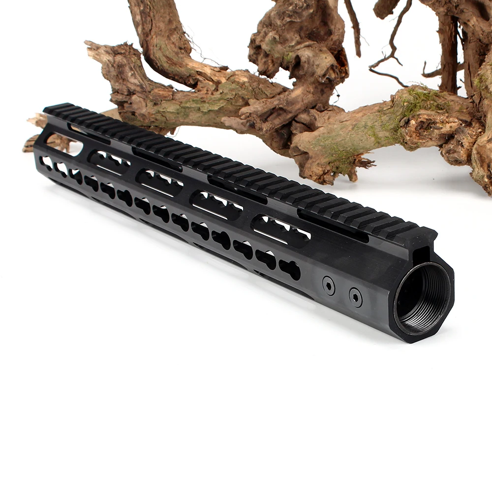 ohhunt Slim Style AR15 Free Float More Thicker Keymod Handguard Picatinny Rail with Steel Barrel Nut for Scope Mount (3)