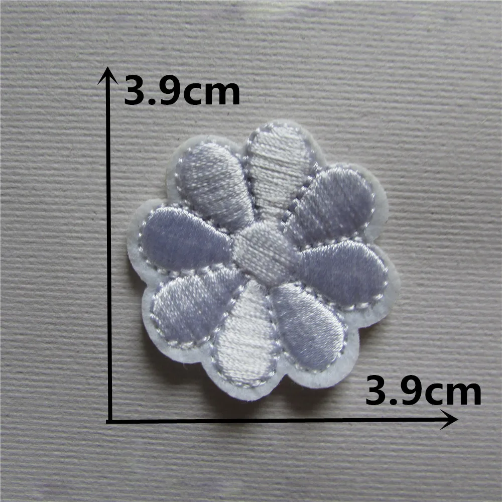 

white flower patch Ho t melt adhesive clothing patches stripes 1pcs applique embroidery blossom DIY accessories C220