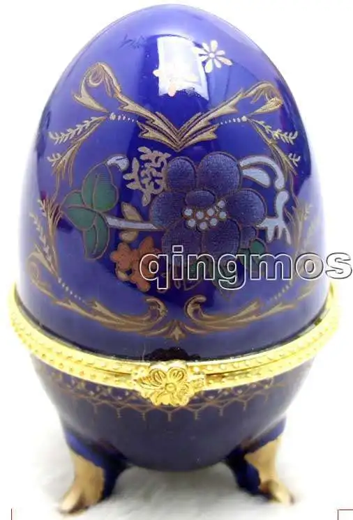 

SALE One Big 50*70mm Blue Egg Shape Multi Purpose porcelain Jewelry Gift Porcelain Boxes-box17 WHOLESALE/retail Free shipping