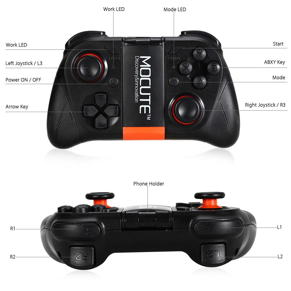 Mocute 050 Dzhostik Bluetooth Gamepad Game Pad Pubg Controller Mobile Trigger Joystick For iPhone Android Phone PC Joypad Handle