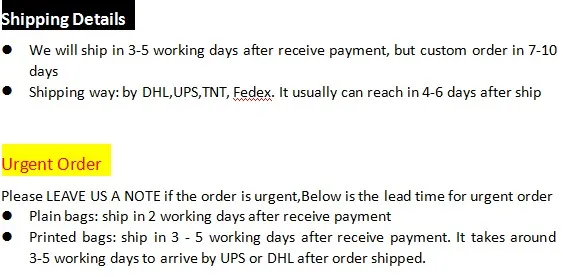 100pcs Shipping and Urgent