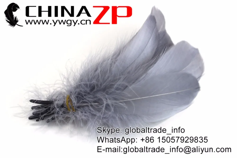 Grey Soft Goose Nageoires Feathers (1)