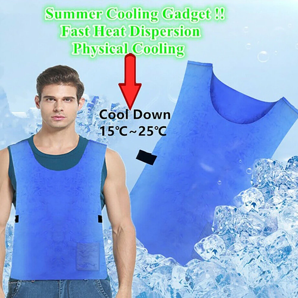 

2019 Summer Cold Anti-heat Cooling Vest PVA Waterproof Fabric High Temperature Protective Ice Outdoor Hiking Vest Dropshpping