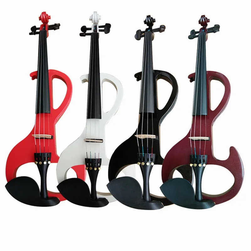 ZONAEL 4/4 электрическая акустическая скрипка липа скрипка с чехол для скрипки бант для музыкальный струнный инструмент для любителей начинающих