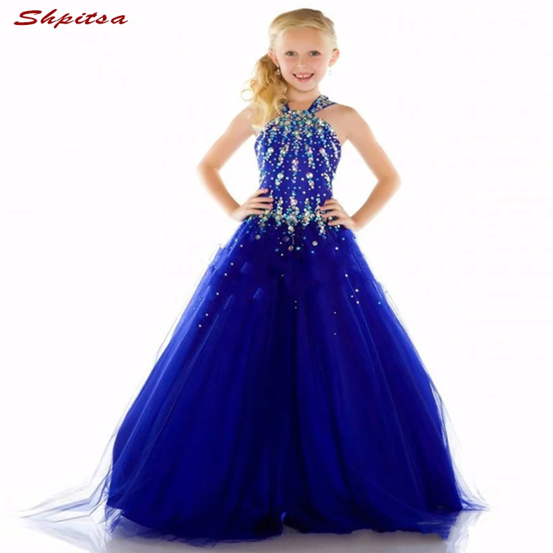 

Royal Blue Flower Girl Dresses for Wedding Party Pageant Communion Dresses 2018