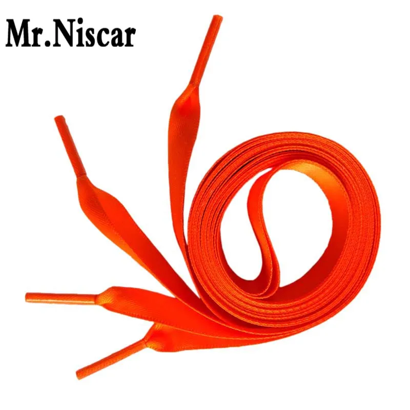 Mr. niscar/1 пара 50-200 см Ширина 2 см оранжевый Мода шнурки Для женщин Шнурки без каблука шелковые, атласные ленты обуви шнурки