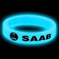 1 шт. световой синий силиконовый автомобиль знак голографический Браслет спортивный браслет для SAAB Логотип для автомобильного стайлинга