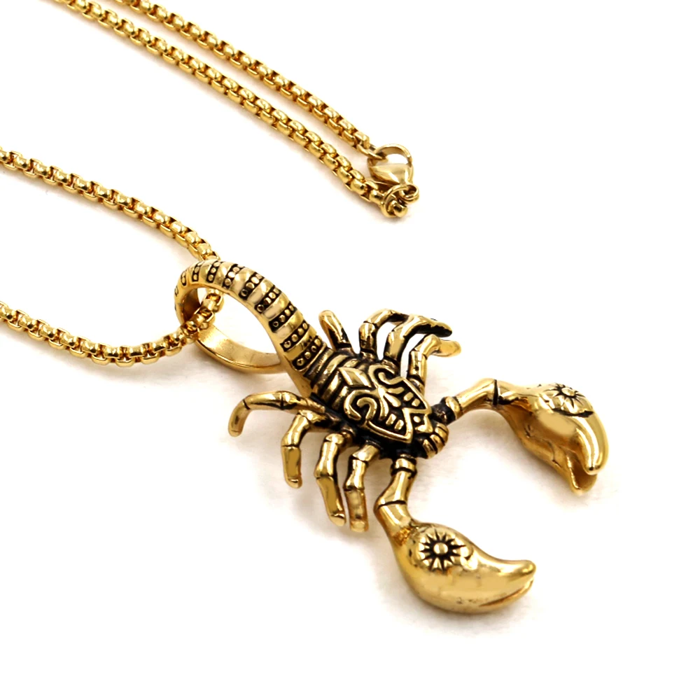 1 Promotions Stainless Steel Scorpion Pendant Necklace Animal Jewelry for Man Necklaces Men's Gift Punk Rock Wholesale | Украшения и