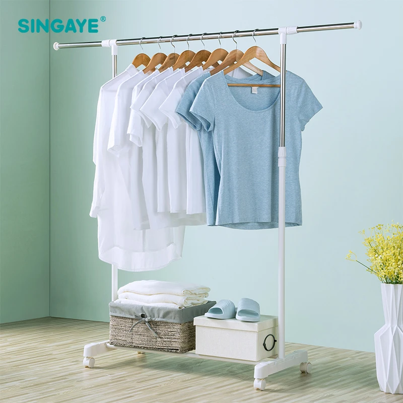 SINGAYE Movable Clothes Hanger Dryer Stainless Steel Standing Hanger