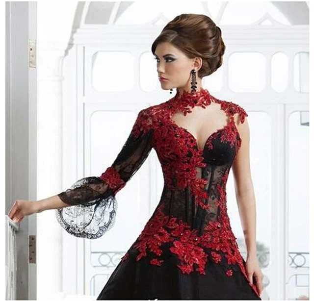 red and black elegant dresses