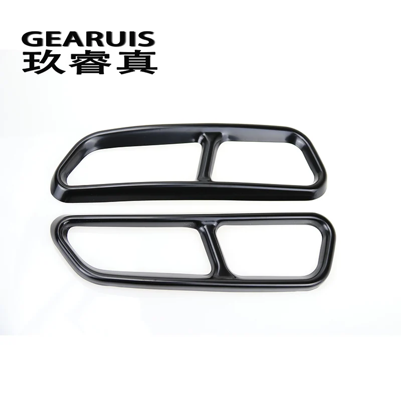 

Car styling Rline Tail Throat Exhaust Pipe For Audi A6 C7 Black Silver tail pipe Car exhaust pipe cover muffler tip accessories