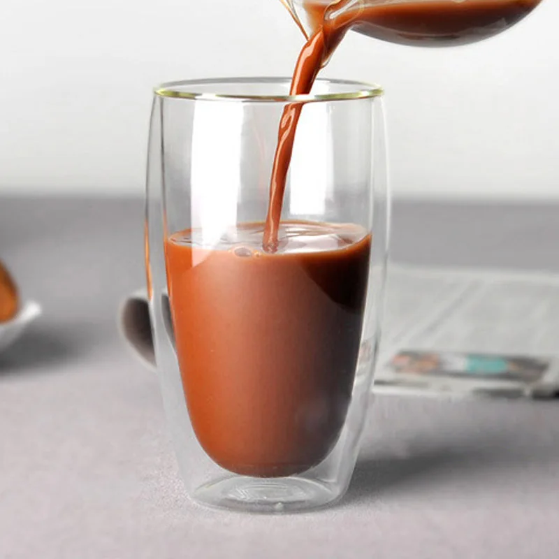 

1 Pcs Heat-resistant Double Wall Glass Cup Beer Coffee Cup Set Handmade Creative Beer Mug Tea glass Whiskey Glass Cups Drinkware