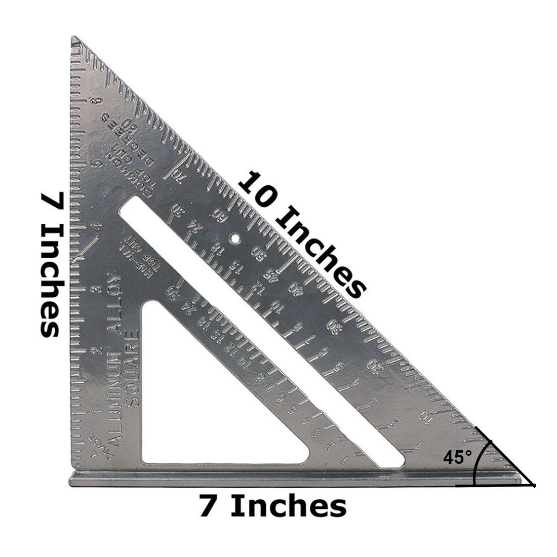 7 дюймов Треугольники линейка для деревообработки квадратный макет цифровой измерительный инструмент Деревообработка измерительные приборы угломеры Алюминий сплав метрических