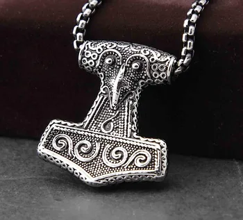 

Men's Tribal Celtic Norse Thor's Hammer Mjolnir Viking God Pendant Necklace