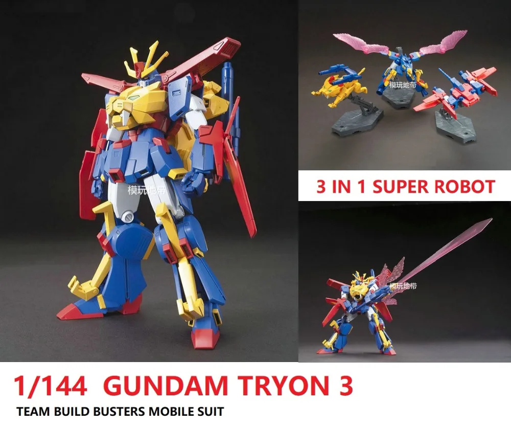 Gundam HG 1/144 модель GUNDAM TRYON 3 Трансформация Робот свобода Unchained мобильный костюм детские игрушки с держателем