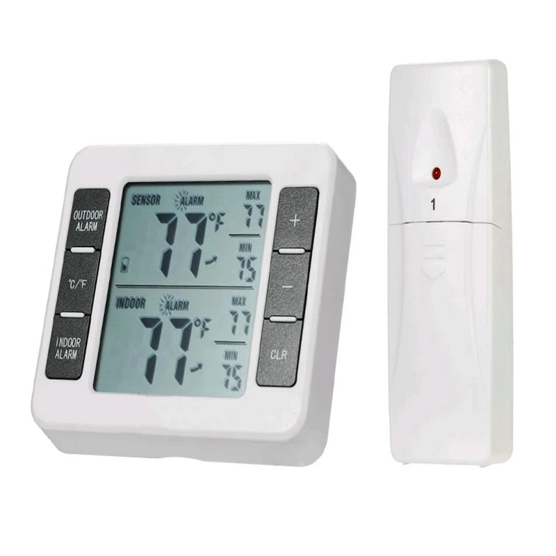 

Wireless Digital Thermometer -40C-60C C/F Max Min Refrigerators Freezers Home Fridge Temperature Sensor Monitor Weather Station