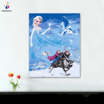 

DIY colorings pictures by numbers with colors Frozen Aisha and Kristoff picture drawing painting by numbers framed Home
