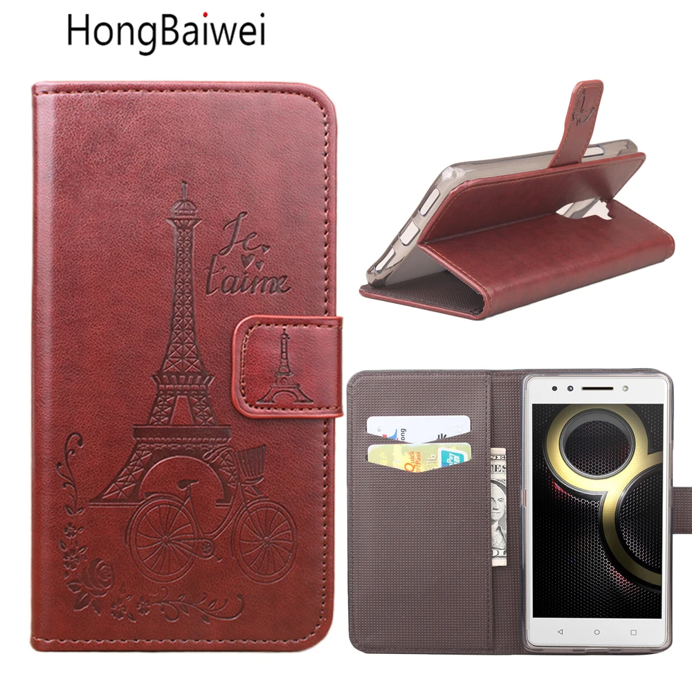 

HongBaiwei for Lenovo K8 Note Cover Wallet Style Fashion Embossed Flip Leather Cover Case for Lenovo K8 Note With Stand Function