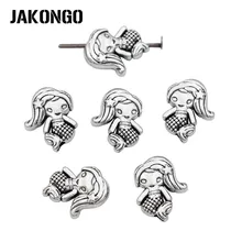 JAKONGO syrenka Spacer koraliki antyczne posrebrzane luźne koraliki tworzenia biżuterii bransoletka akcesoria DIY ustalenia 10mm 15 sztuk/partia