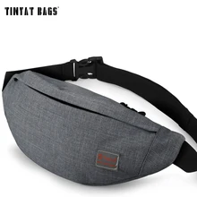 TINYAT Men Male Casual Functional Fanny Bag Waist Bag Money Phone Belt Bag T201 Gray Black