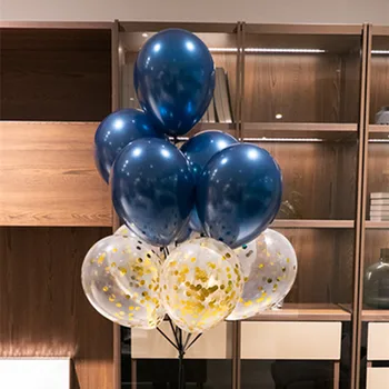 

12 Inch Starry sky Ink blue Decor Helium Balloons Birthday Party Globos Confetti Balloon Festival Celebration Supplies Air Ball