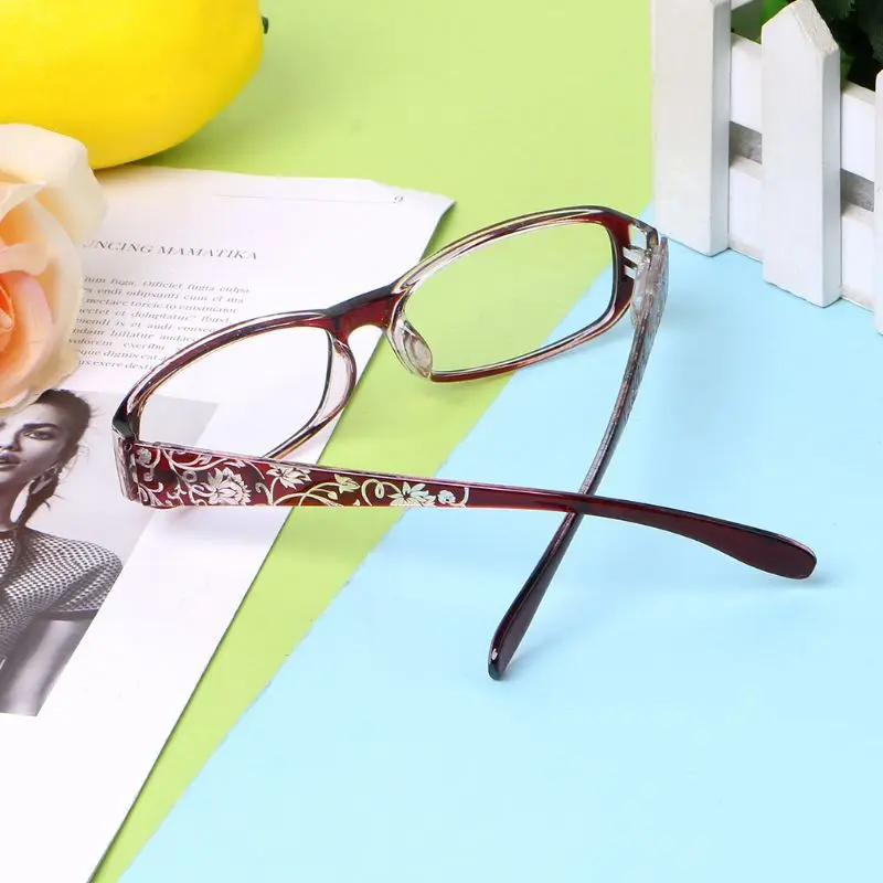 Женские весенние шарнирные очки для чтения из смолы с цветочным принтом+ 1,0~+ 4,0